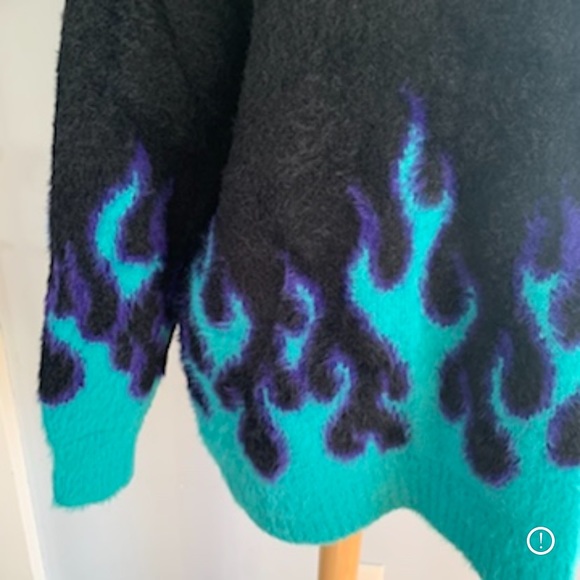 Adika “Slow burn” flame sweater in black blue & purple, made famous on TikTok - Picture 7 of 15